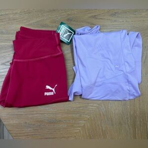 PUMA BUNDLE size Small - leggings and quarter zip